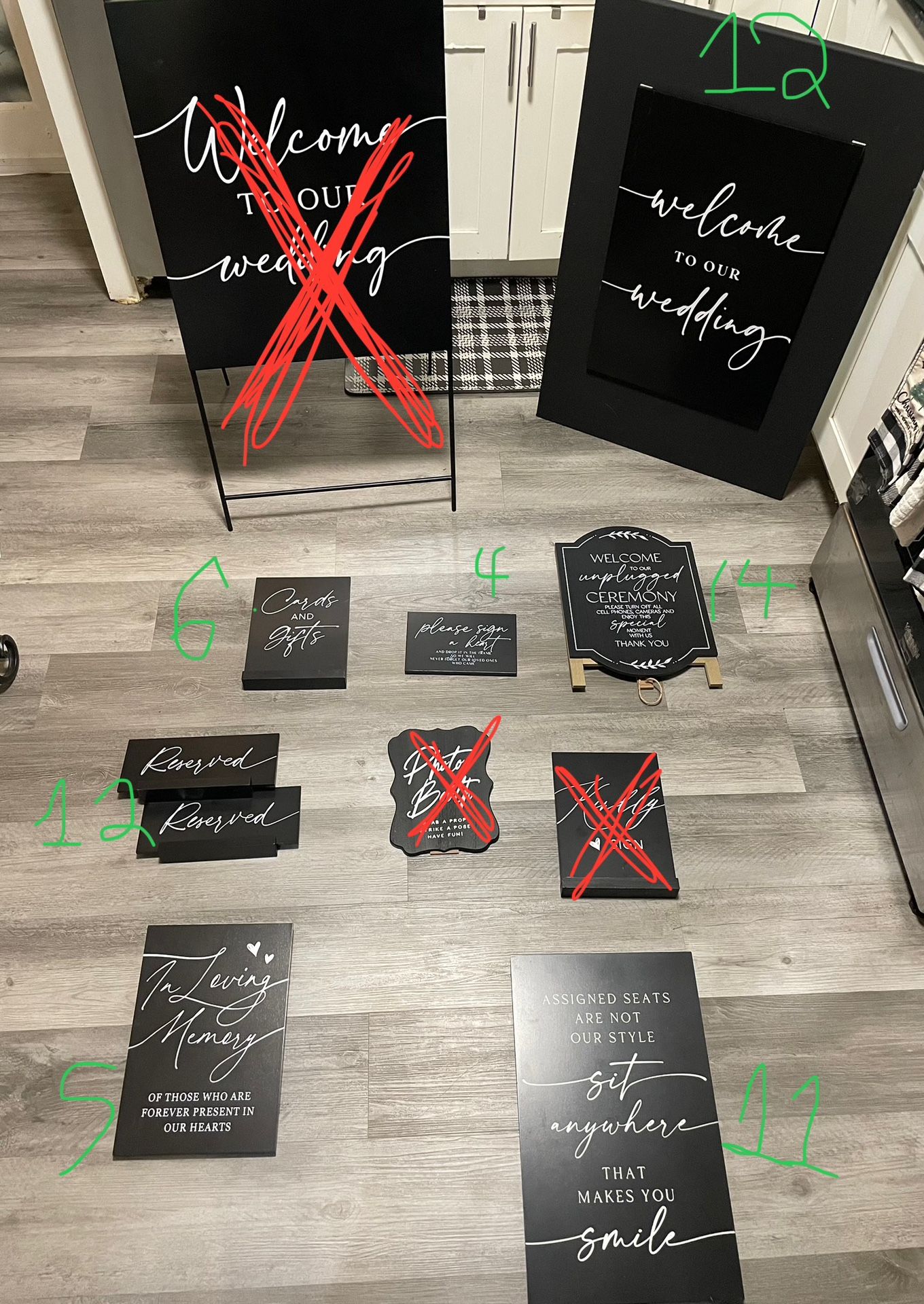Wedding Signage Black & White Lot