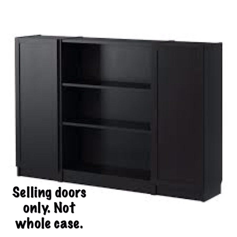IKEA Billy BYOM 2 doors for bookcase black-brown