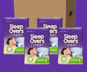 Case of 4 packs of Sleep Overs Youth Pullups SM/M