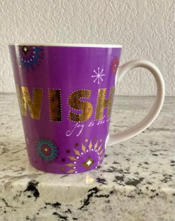 2006 Starbucks Holiday Wish "Joy to the World" Purple Coffee Cup Mug 14 Oz