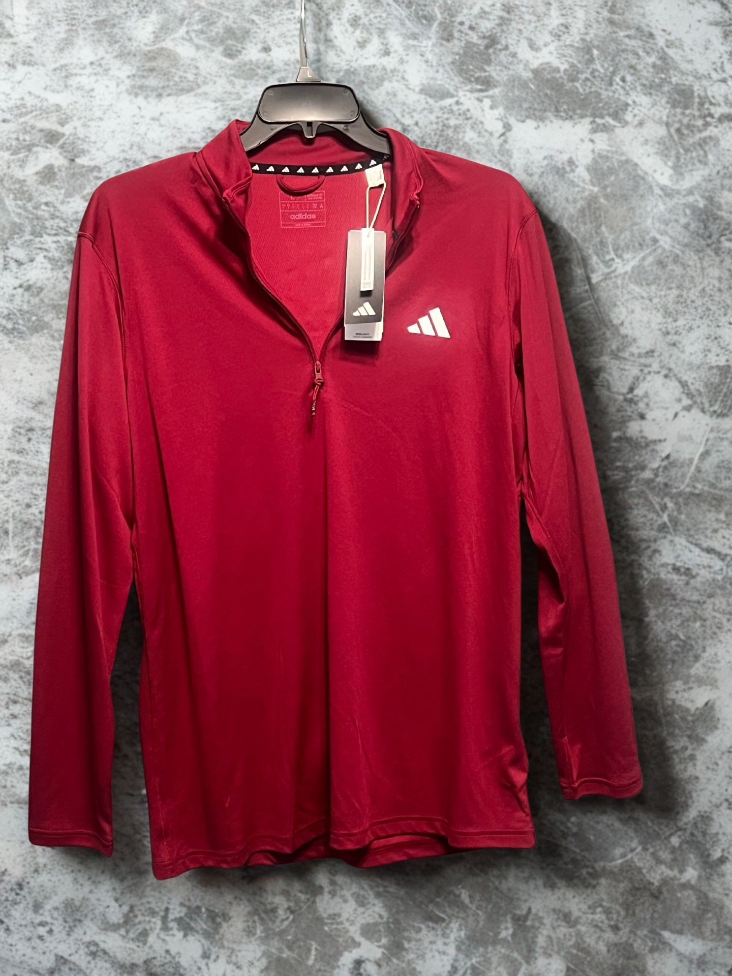 NWT Adidas red pullover zip-up jacket, size large