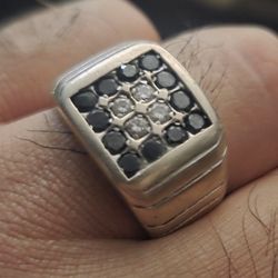 Men's 14k White GOLD BLACK DIAMONDS A+ 13.0