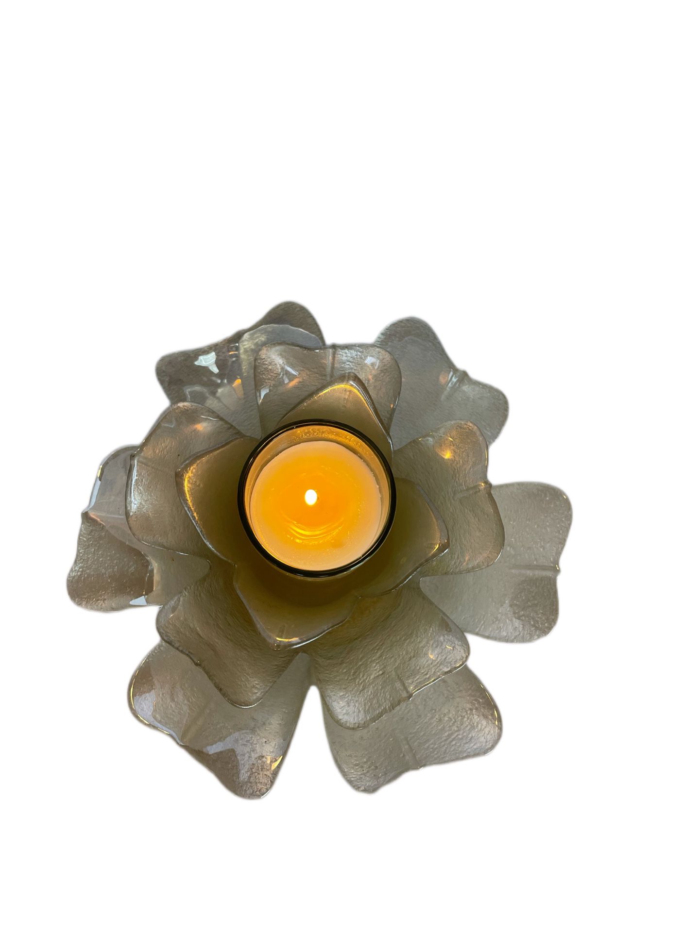 Lotus Flower Pearl Crystal Votive