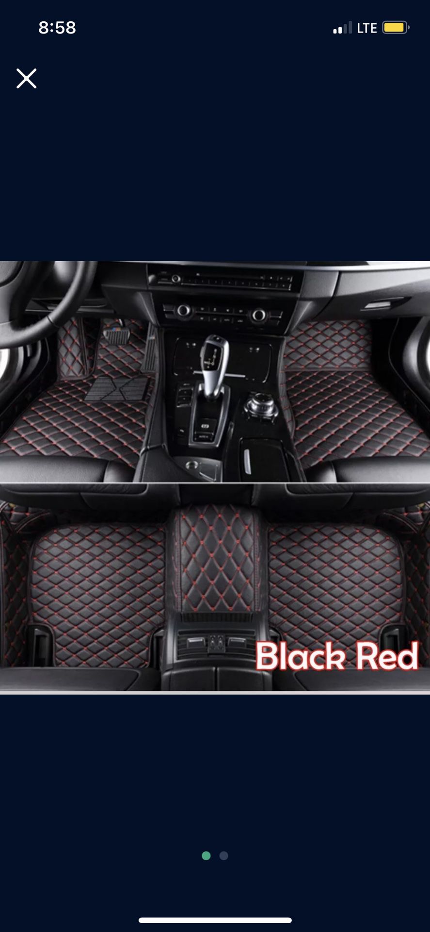 Black and red car floor mats 