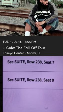 $200 Suite Level Ticket J Cole The Fall Off Tour