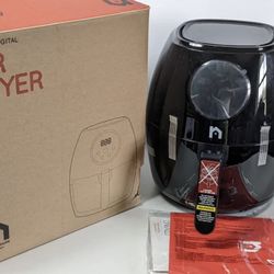 New House Kitchen Digital 3.5 Liter Air Fryer w/ Flat Basket, Touch Screen (36)