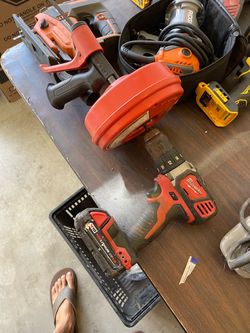 Ridgid Power Spin Drain Cleaner with Milwaukee Drill
