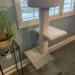 Large Multi-Level Plush Cat Tree Furniture Sisal-Covered Scratching Post, 48” tall x 19” wide