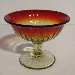 Vintage Amberina Glass Sherbet Dish