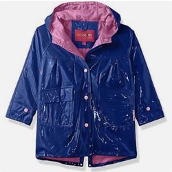 Wippette Little Girls Solid Color Hooded Raincoat Jacket
