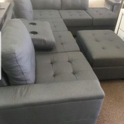 New Sectional With Storage Ottoman And Free Delivery 