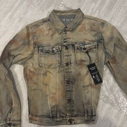 SI TU VEUX Brandon Jacket Wine Tint Indigo Denim - Large