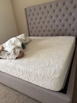King size bed frame with mattress