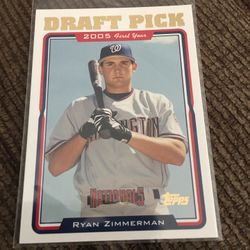 Baseball Card 2005 Topps Ryan Zimmerman Rookie Draft Pick 