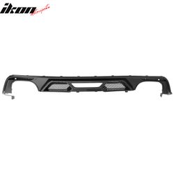 Fits 2015-2017 Ford Mustang GT500 Style Rear Bumper Lip Diffuser PP 4PCS Gloss Black