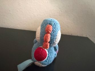 Pink, green , blue yarn yoshi amiibo
