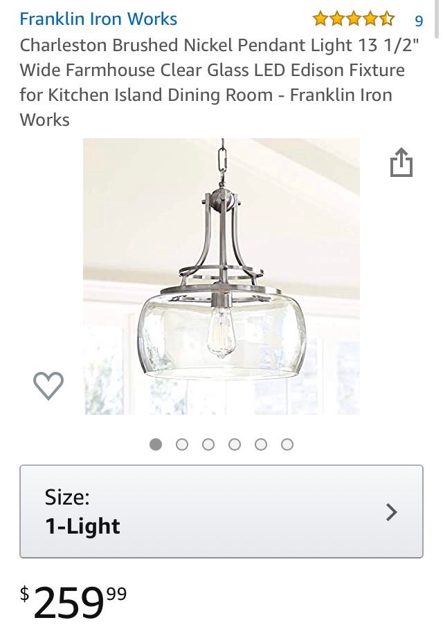 Charleston Brushed Nickel Pendant Light