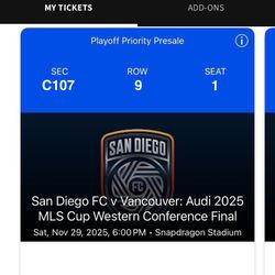 San Diego FC Vs Vancouver Whitecaps  | Sat Nov 29