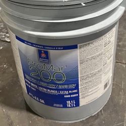 Opened Full 5 Gallons Interior Paint, Alabaster Egshell 