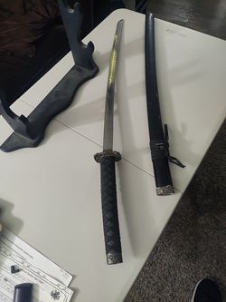 Fake katana sword And Holder Thumbnail