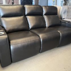 Leather Power Recliner Sofa