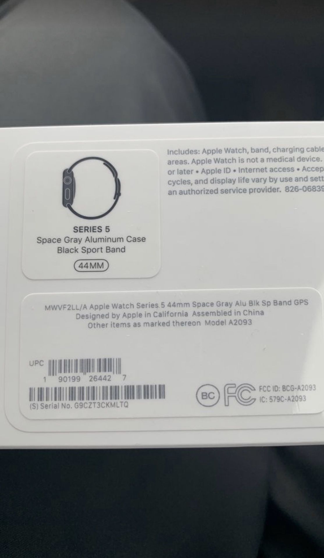 Apple watch series 5 44mm space gray brand new