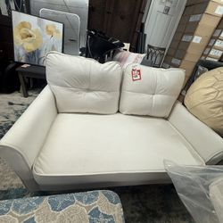 Brand New White Loveseat 