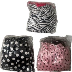 Set of 3 Patterned Shower Caps