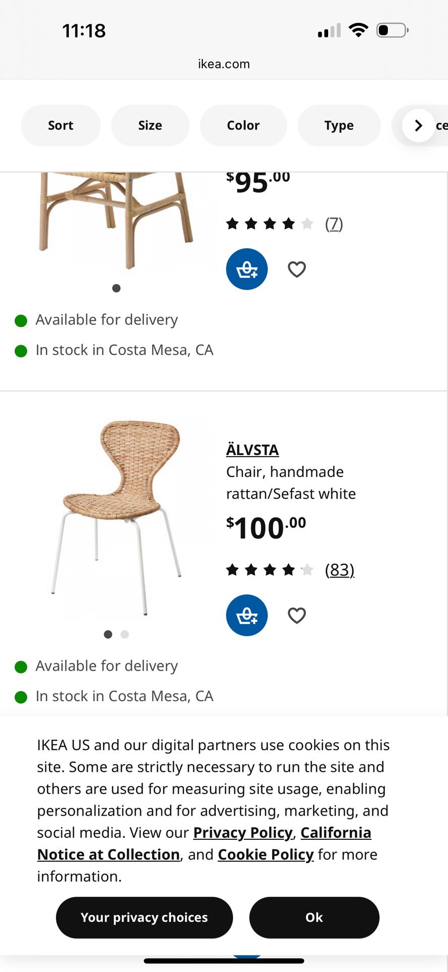 Chair handmade rattan