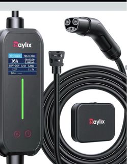 Raylix Portable EV Charger 16A 2026 Upgraded Level 1&2 Portable EV Charger, 8-16Amp Adjustable Current & Timer