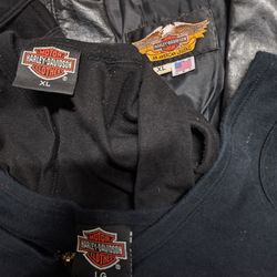 Vintage women's Harley Davidson clothes and leather items