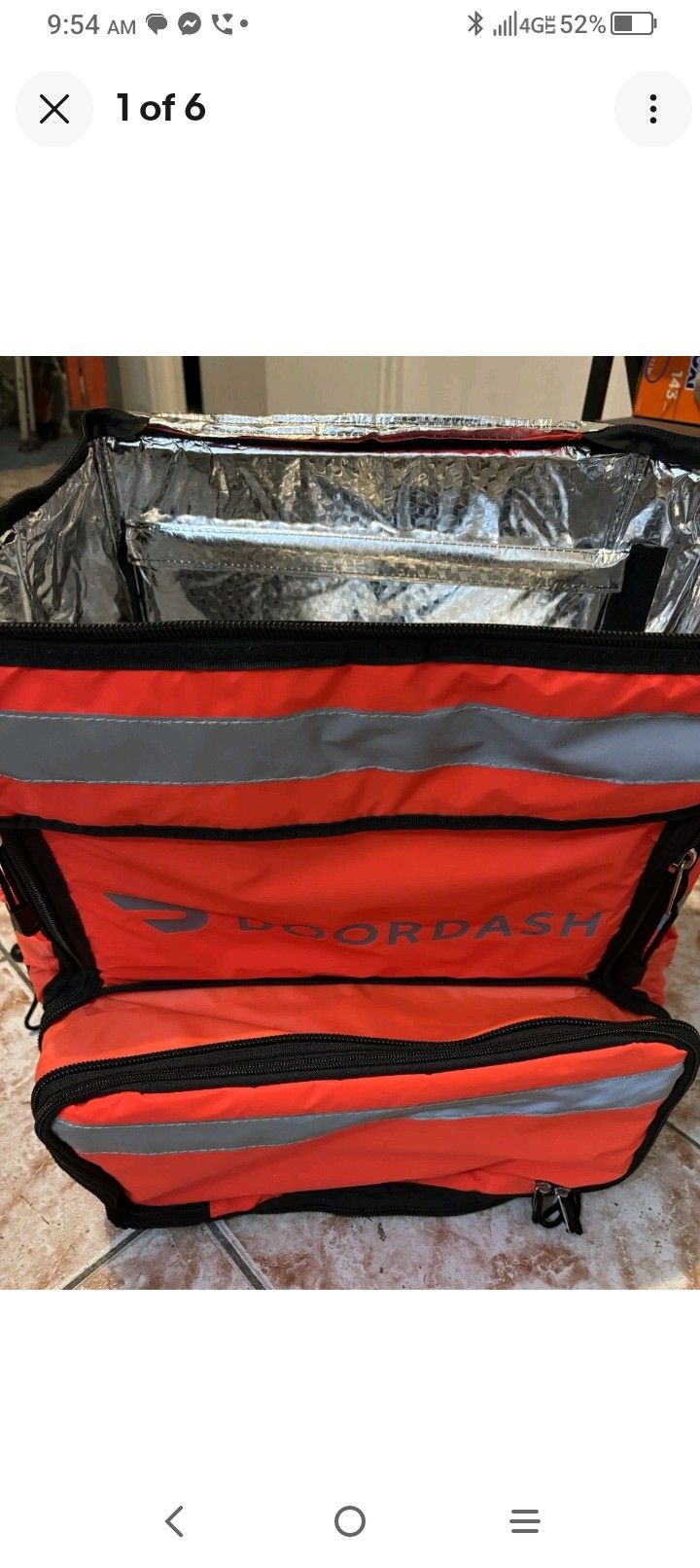 Doordash Large Insulated Bike Bag - 16" W x 18" H x 13