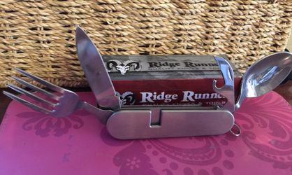 Ridge Runner Stainless Camping Fork Spoon Knife Opener