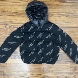 Moncler Caille Logo Puffer Jacket w/ Contrast Hood Size 1