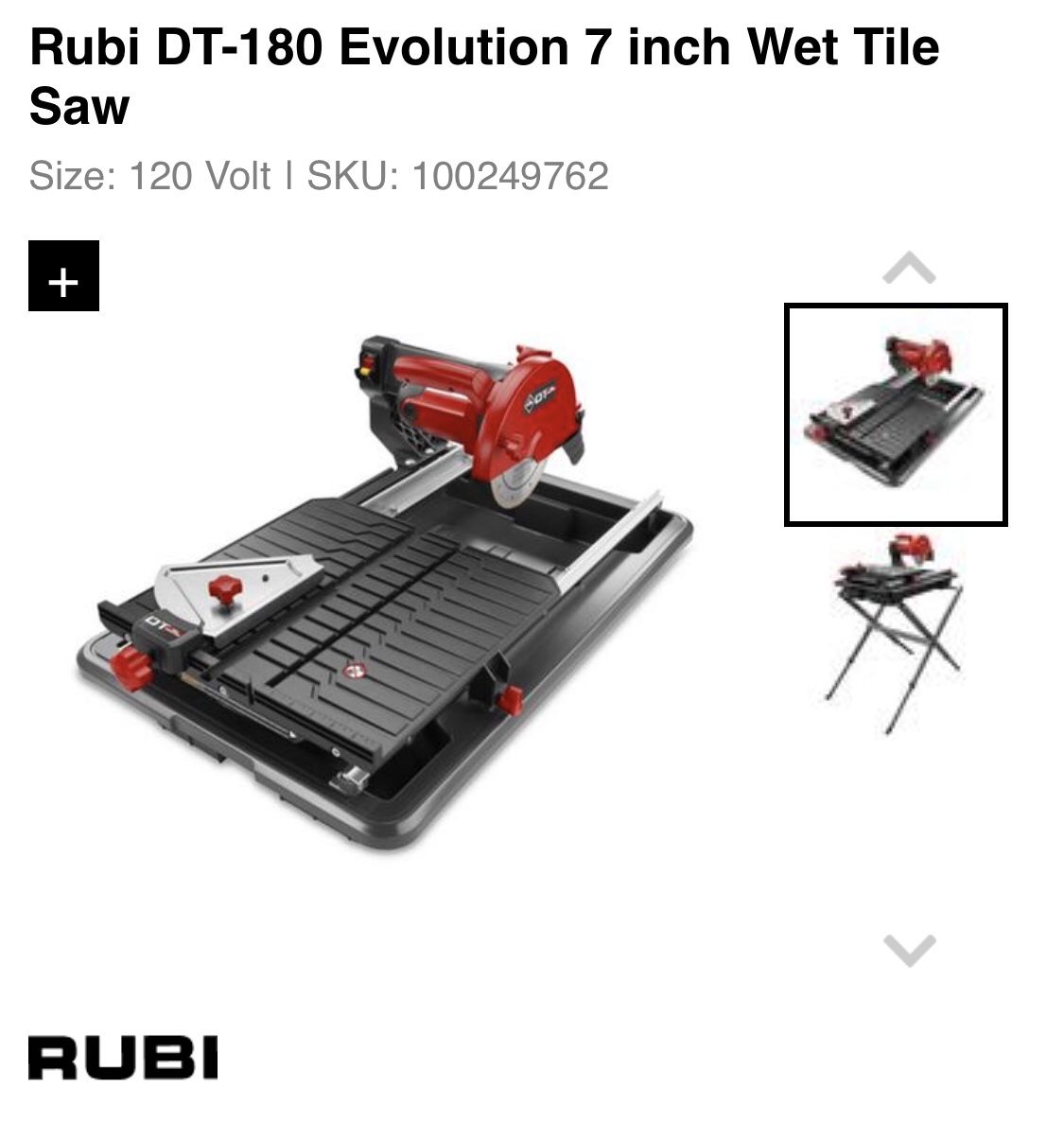 Rubi DT-180 - 7 inch Wet Tile Saw