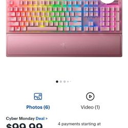 Pink Gaming Lightup Keyboard And Mat