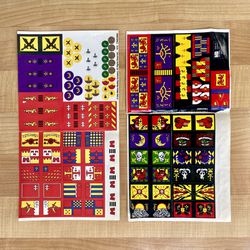 Vintage 1992 Milton Bradley Battle Masters Board Game Part Stickers Sheets