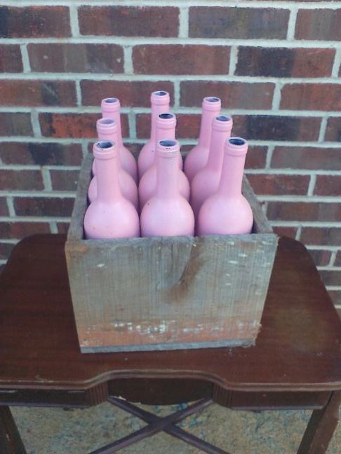 Bottles in old wooden crate