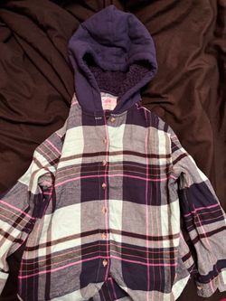 Justice Girls Plaid Hooded Flannel Shirt