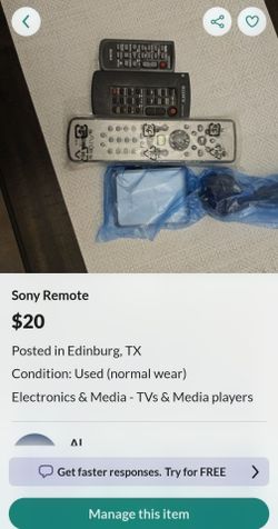 Sony remote control
