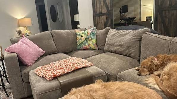 Lovesac Back Pillow Cover: Venetian Taupe Corded Velvet