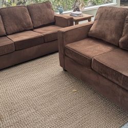 Brown Couch And Loveseat Good Condition Clean We Sell All The Time Delivery $40 Local