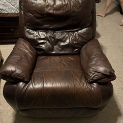 Walnut Leather Rocking Recliner