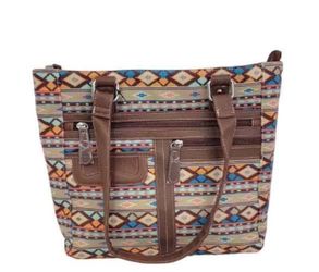 Aztec Print Canvas Tote Bag