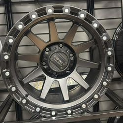 Rines 17x9 6x139 Impact Satin Black con llantas 315/70/17