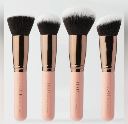 Kabuki 4 Piece Brush Set in Rose Gold