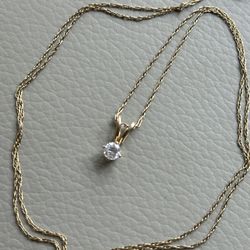 Yellow Gold Diamond Pendant 0.40 Ct