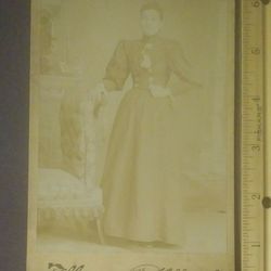 1880's 1890's Harriet Murna Woman Bustle Victorian Photo Photograph Antique Cabinet Card Tiffany Indiana Pennsylvania OOAK One Of A Kind
