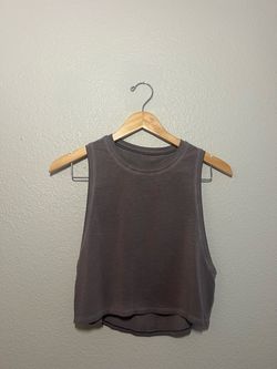Lululemon Athletic Crop Top Open Back | Purple/Gray | Size 2