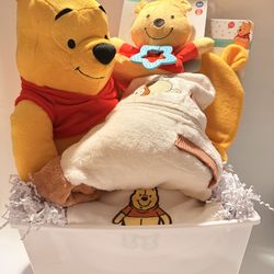 Winnie the Pooh Baby shower gift basket